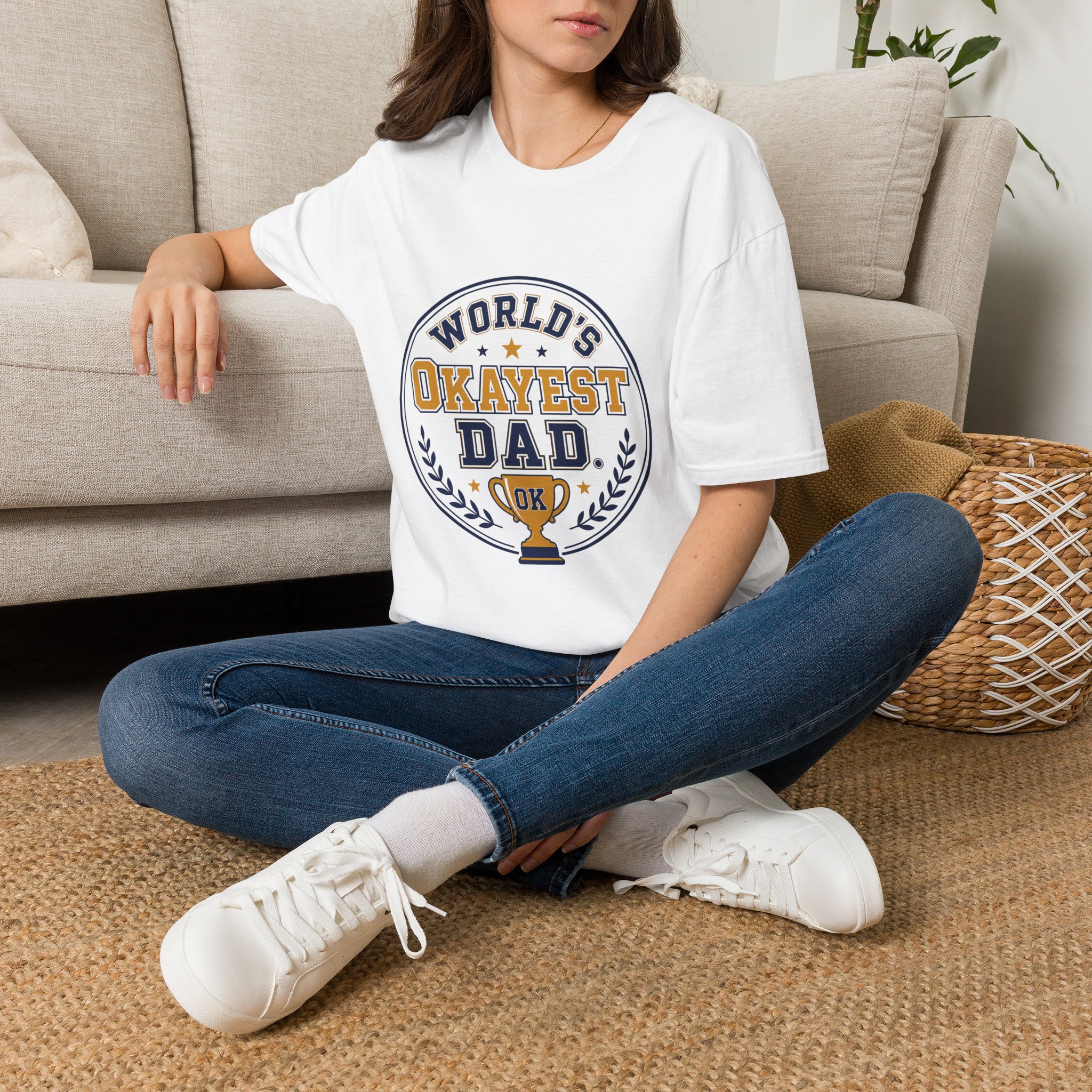 Lifestyle, White (1) World's Okayest Dad T-Shirt